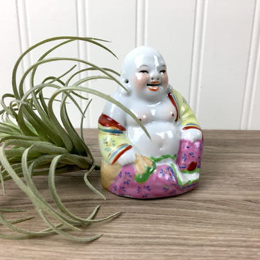 Laughing Buddha figurine - small vintage china figure 