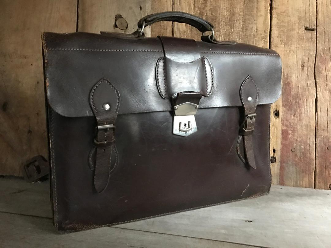 Brown Leather Briefcase Handcrafted in England, Attache, Portfolio ...