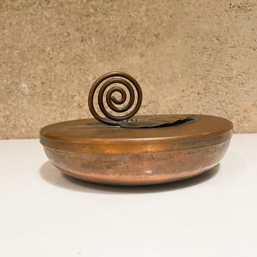 Modernist Francisco Rebajes Copper Lidded Dish Handwrought Sculptural 1950s 