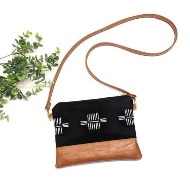 Small Crossbody Bag/ Tribal Bag/ Vegan Leather/ Tribal Crossbody 