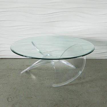 HA-18043 Knut Hesterberg-style Lucite and Glass Coffee Table