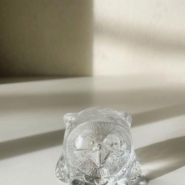 Blown Glass Owl Sculpture Blown Glass Owl Collectible Figurine