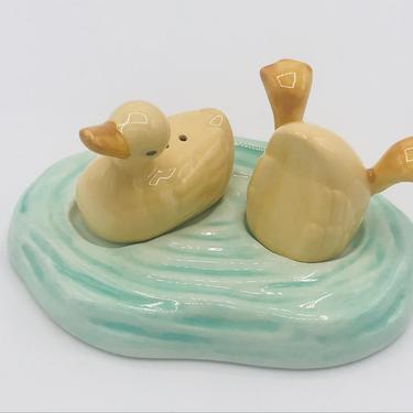 Vintage Cute Duck Dive  Salt and Pepper Shakers-Great Condition- Unused- Easter fun 