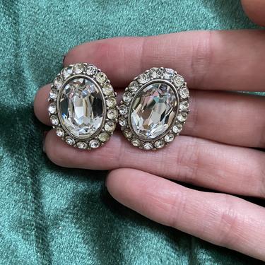 Rare YVES SAINT LAURENT Haute Couture Rhinestone Earrings