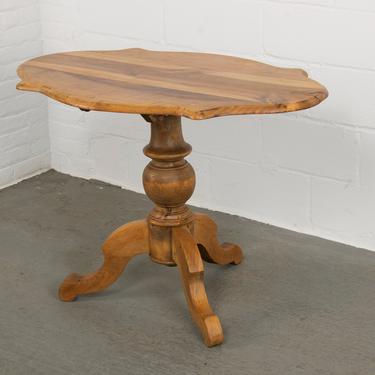 Antique French Country Walnut Tilt-Top End Table or Dessert Table 