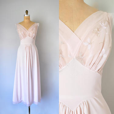 Vanity Fair 1950s nightgown, bridal lingerie, art deco, boudoir lingerie, sexy nightgown 