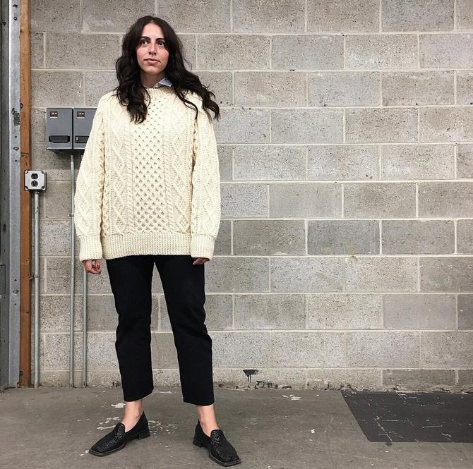 Cable knit vintage handmade sweter from 90s