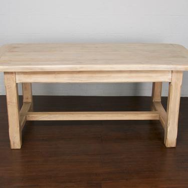 Country French Provincial Farmhouse Trestle Maple Dining Table 