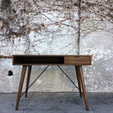Mid Century Style Modern Walnut Desk