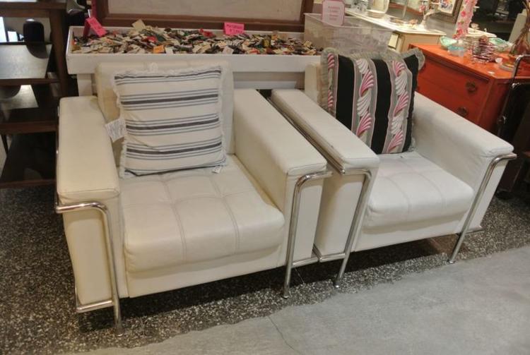 White lounge chairs. $325/each