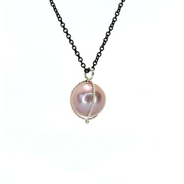 Silver Pearl Rope Pendant 