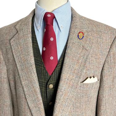 Vintage PALM BEACH 100% Wool Tweed Blazer ~ 54 Long ~ jacket / sport coat ~ Herringbone ~ Preppy / Ivy Style / Trad ~ 