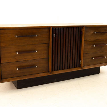 Lane Tower Suite Mid Century Walnut and Rosewood Lowboy - mcm 