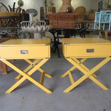Yellow Campaign Style Side Tables