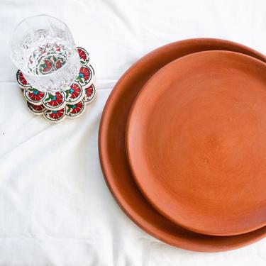 Pair of Handmade Terracotta Platters,Charcuterie Board,Cheese Board,Terracotta Dinner Plate,Clay Dinner Plate,Handmade Hostess Gift, Platter 