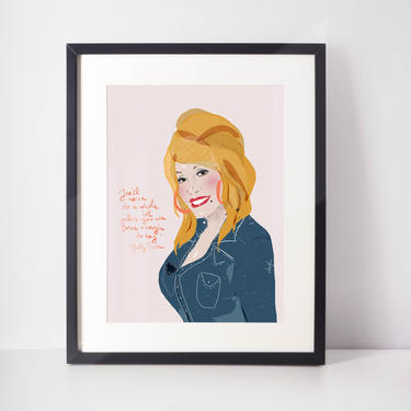 Dolly Parton fan art iconic women office decor ready to frame 