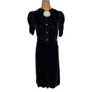 1930s black velvet dress 