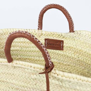 SOCCO Designs - Honolulu Straw French Basket with Leather Tassel