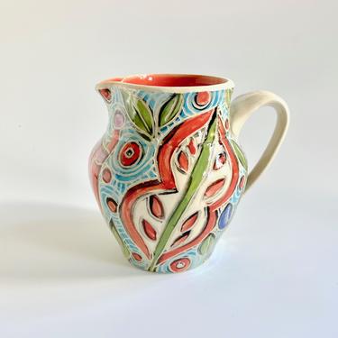 Floral Sgraffito Pitcher 1 (Small)