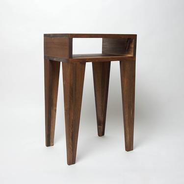 Angle Leg Nightstand, Modern Nightstand, Wood Side Table, Bedside Table, Reclaimed Wood, Bedside table, Side Table, Rustic End Table- Walnut 