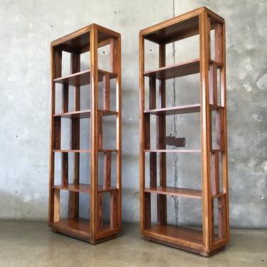 Pair of Mid Century Drexel Open Bookshelves