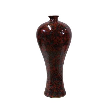 Chinese Handmade Ox Blood Red Marks Ceramic Accent Vase ws341E 