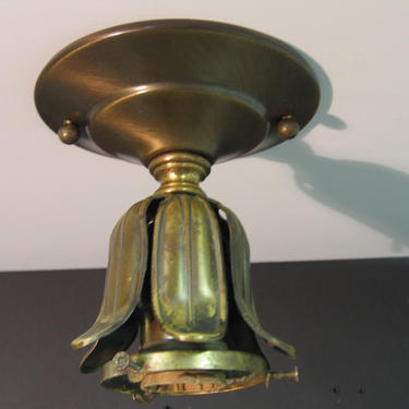 1093 Vintage Brass Ceiling  2 1/4&amp;quot; Shade Holder Rewired Restored 