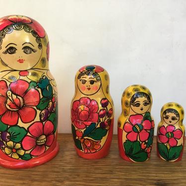 8&amp;quot; Matryoshka Russian Nesting Dolls, Set Of 5, Hand Painted Wood Nesting Dolls From Russia, Babushkas 
