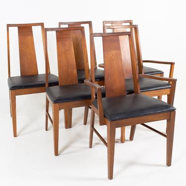 Broyhill Brasilia II Style Mid Century Walnut Dining Chairs- Set of 6 - mcm 