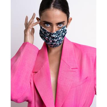 Retro Face Mask Cali Palm Tree cotton face mask with filter, pink cotton face mask, Unisex triple layer mask ships from usa 