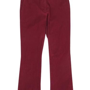 Derek Lam 10 Crosby - Deep Red Bootcut Stretchy Jeans w/ Gold-Toned Hardware Sz 4