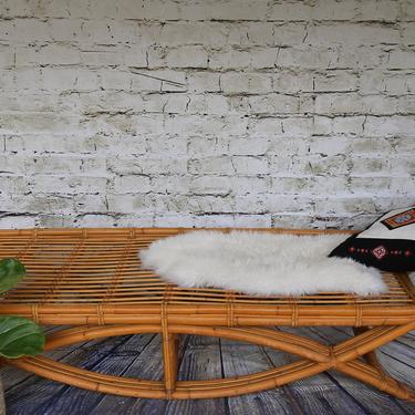 SHIPPING NOT FREE! Vintage Calif Asia Rattan Daybed/ Bamboo Lounge Chair/ Local pick up Chicago area or Your Shipper!!! 