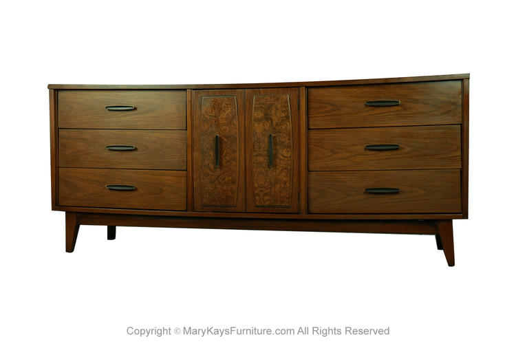 Mid Century Lenoir Furniture Triple Dresser Sideboard 