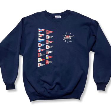 NEW Old Stock ~ Vintage 1980s HANES Single V Sweatshirt ~ fits L to XL ~ Nautical Flags / Flag Print / Sailing / Racing 