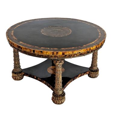 1970s Neoclassical Tessellated Horn Coffee Gueridon Table 