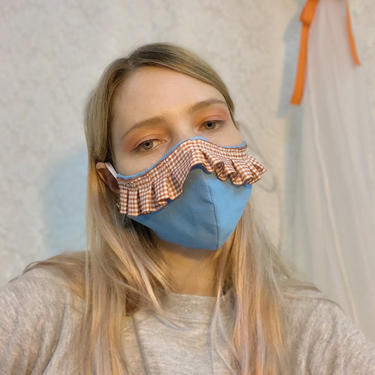 Ruffle cotton handmade face mask 