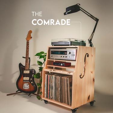 The &quot;Comrade&quot; CONSOLE CABINET - Vinyl record stand - storage - media console - custom wood - studio furniture - shelf - entertainment 