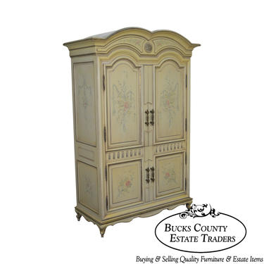 Karges Large Hand Paint Decorated Vintage Venetian Style Armoire Cabinet 