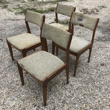 Vintage Mid-Century Scandinavia Woodworkers Danish Designed Teak Dining Chairs 