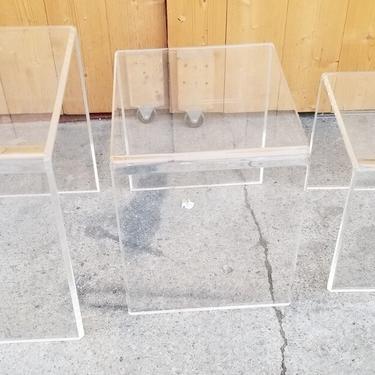 Mid Century Modern Lucite Waterfall Design Nesting Tables - Set of 3