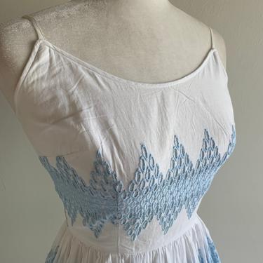 Light and Airy 1950s Jerry Gilden Cotton Lawn Sundress Embroidery 34 Bust 