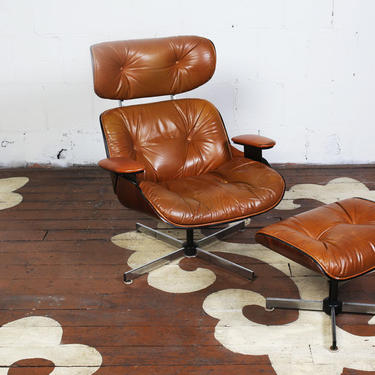 Vintage Eames-Style Lounge Chair &amp; Ottoman
