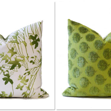 Designer Pillow, Wild Chairy Pillow, Decorative Pillow, 18X18 Pillow, Green Designer Pillow, Feather and Down Designer Pillow 