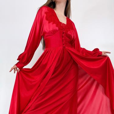 80s red robe vintage 1980s lingerie medium 
