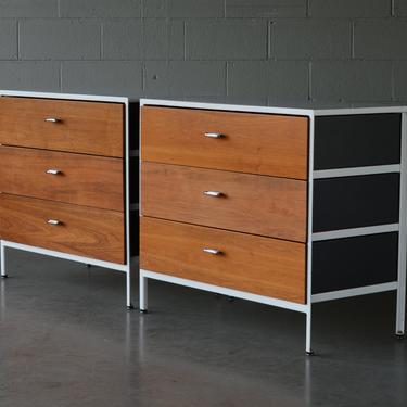 1950's George Nelson for Herman Miller Steelframe Chest of Drawers Dressers - A Pair 