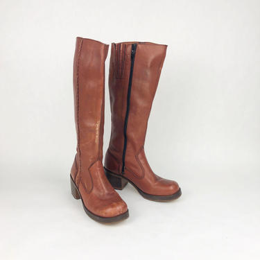 Vintage 1970s Campus Style Boots Made in Brazil, Vintage Campus, 1970s 70s, Western, Southwestern, Boho, Hippie, Size 8.5B by Mo