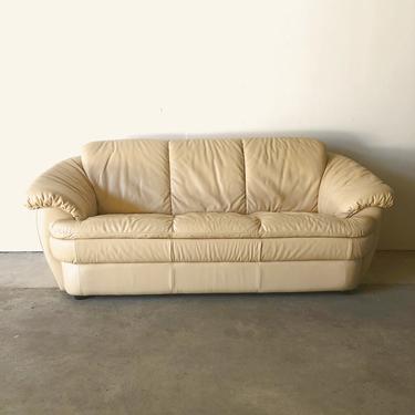 Vintage 1980s Leather 3 Seater Sofa