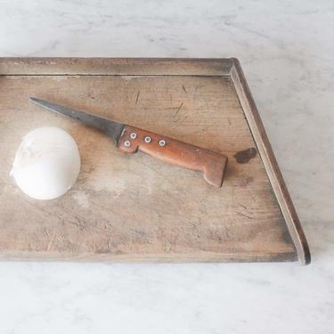Vintage French Bread Board with Vintage Paring Knife