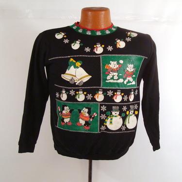 Ugly Christmas Sweater Vintage Sweatshirt Penguin Party Tacky Holiday 