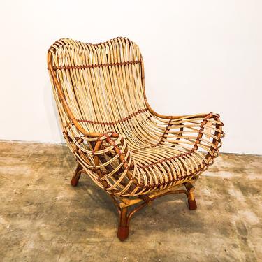 Franco Albini Style Rattan Chair